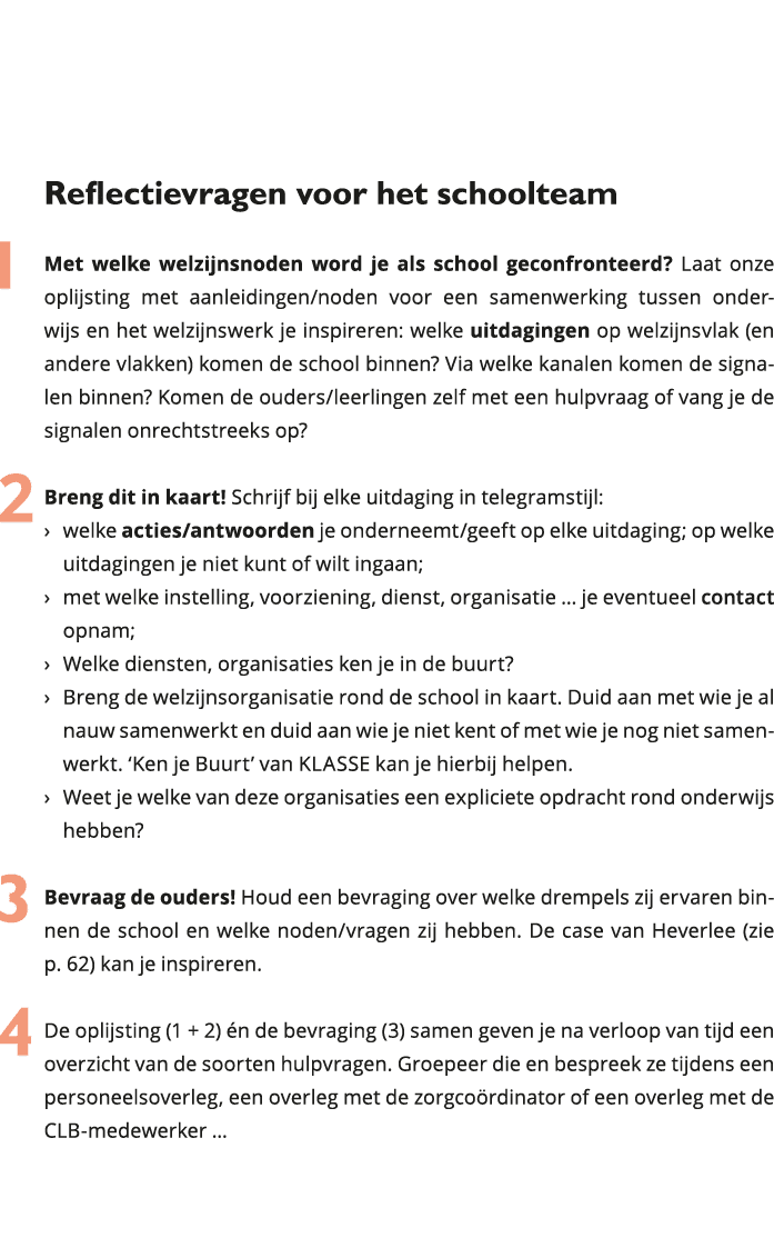  Reflectievragen voor het schoolteam 1 Met welke welzijnsnoden word je als school geconfronteerd Laat onze oplij 