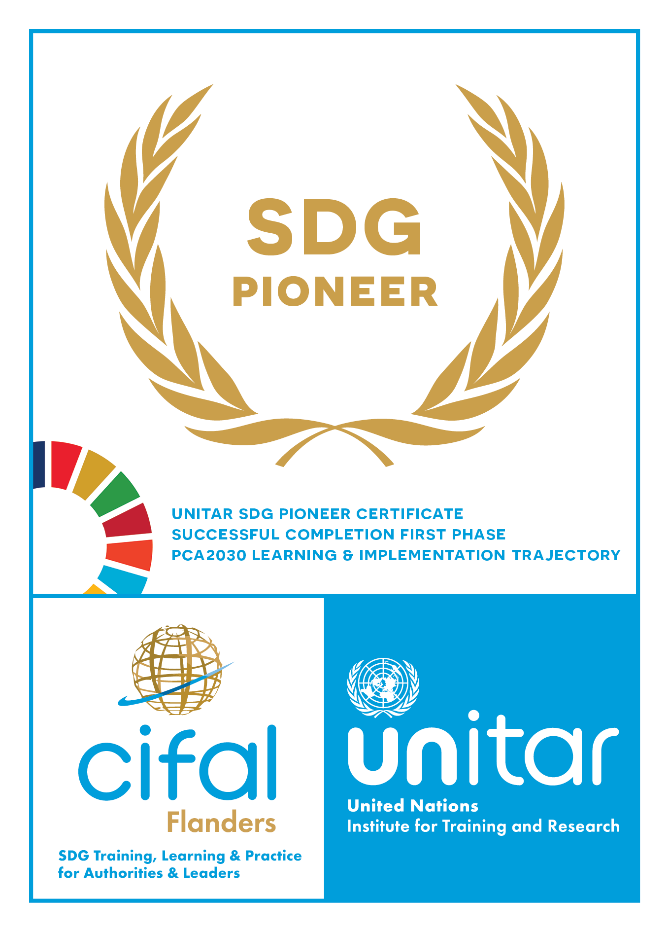 SDG Pioneer Certificate